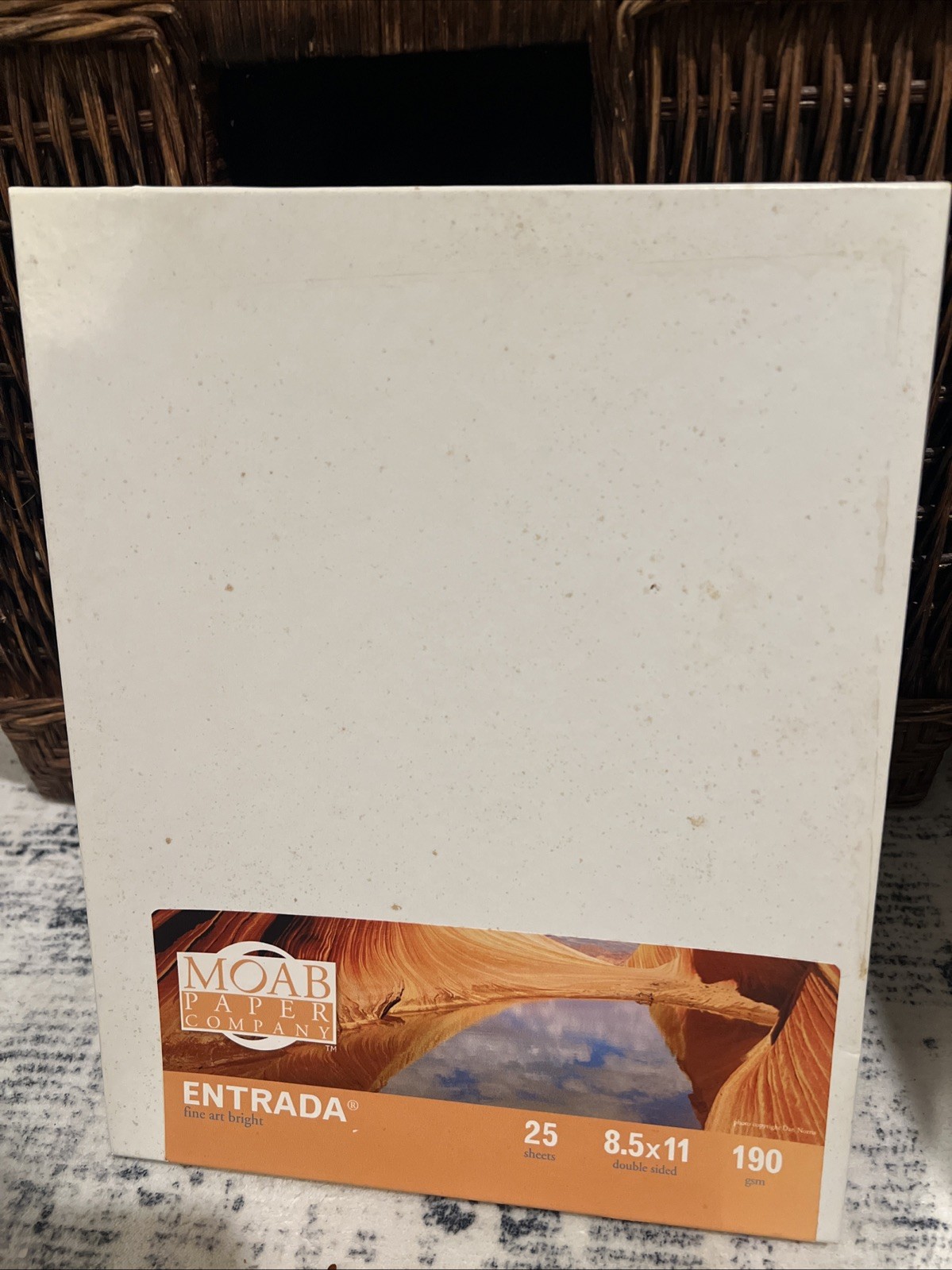 Moab Entrada Fine Art 2-Side bright Inkjet Paper, 8.5×11″, 22 Sheets Open Box