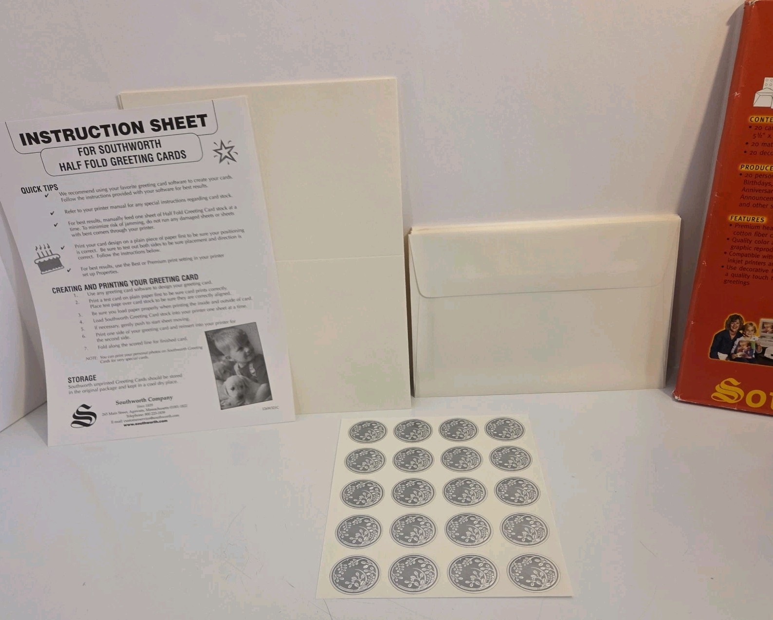 Southworth Greeting Cards & Envelopes White Heavyweight InkJet Printer OPEN READ