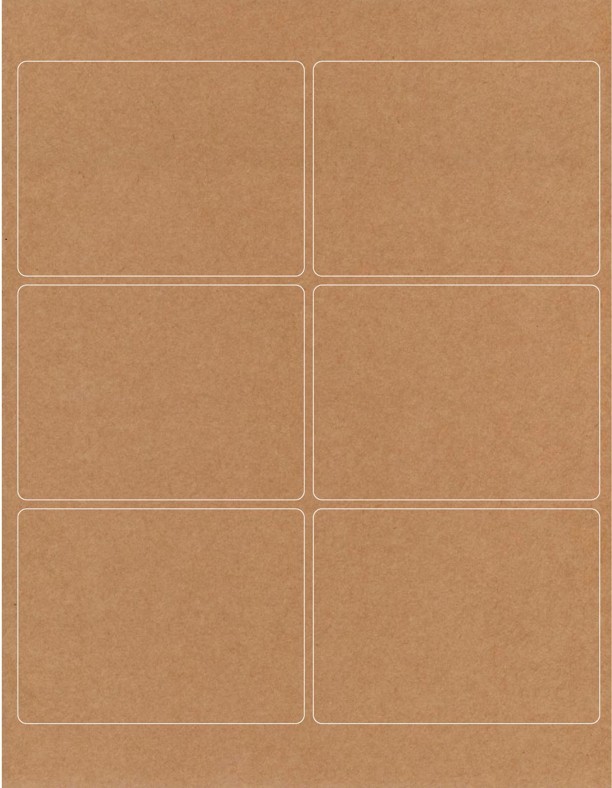 300-Pak Matte Finish Brown Recyclable 4″ x 3″ Labels for inkjet/laser printers