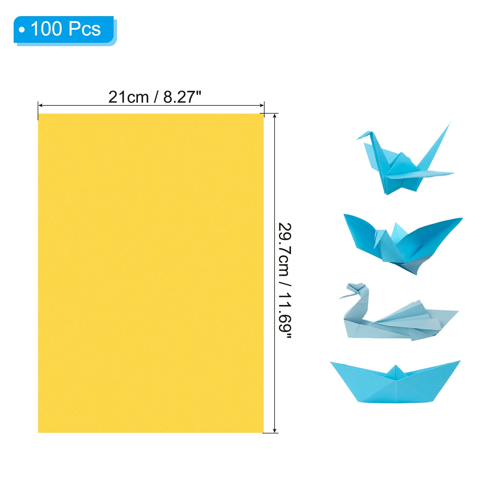 Golden Yellow Color Copy Paper, 100 Sheets 11.7×8.3″ A4 70gsm