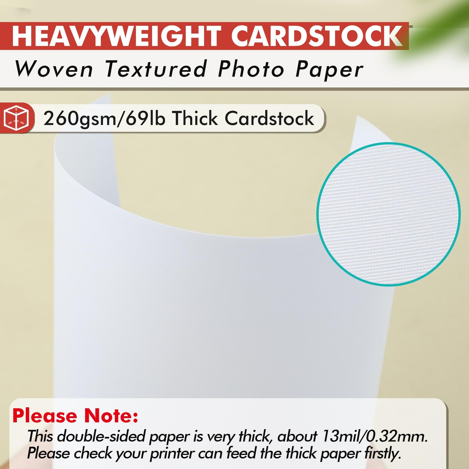 50 Sheets Koala Woven Textured DoubleSide Photo Paper 8.5×11 Inch Paper