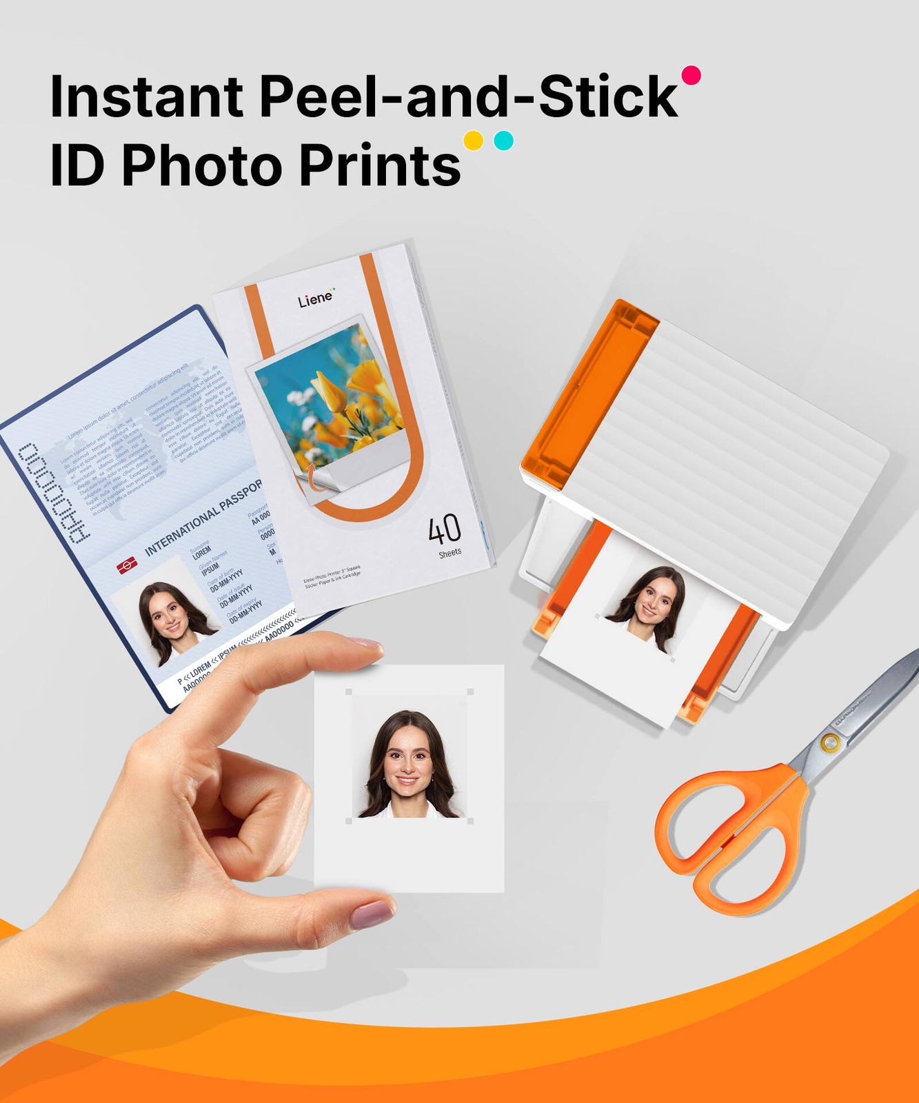 Liene – Amber 3×3 Square Sticky Photo Paper Refill (40 sheets & 1 Ink Cartridge)