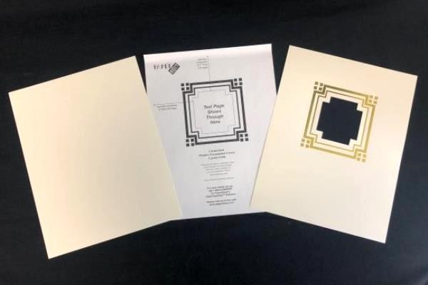 Lot of 2 Paper Direct Cream Foil Window Presentation Covers – New