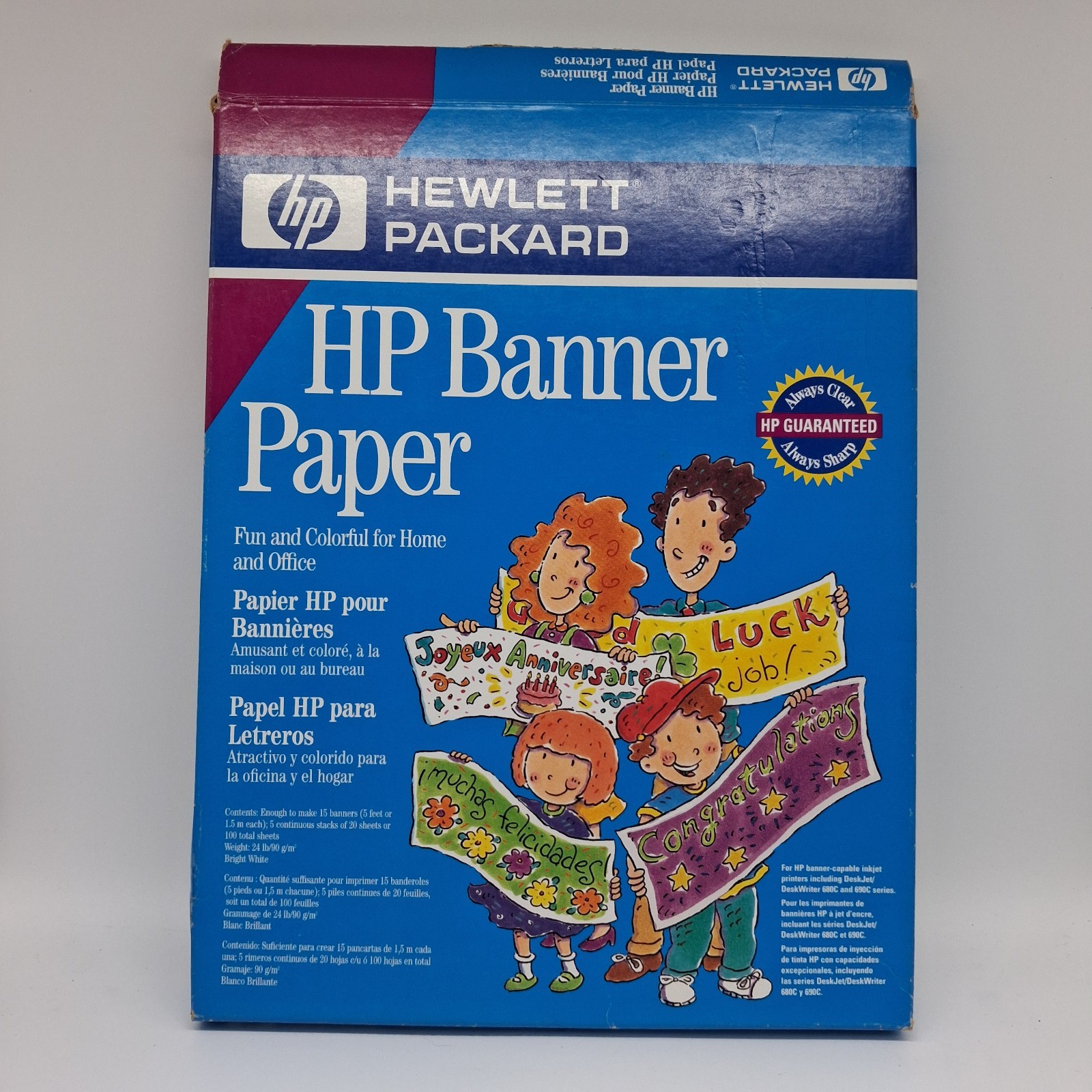 HP C1820A Banner Paper 8.5×11 Continuous Inkjet 100 Sheets 15 Banners Open Box