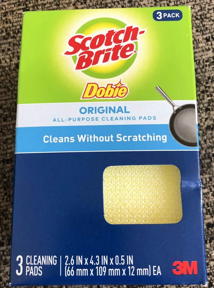 NEW! SCOTCH-BRITE Dobie Cleaning Pad 3-Pack! 723-2F Free Shipping