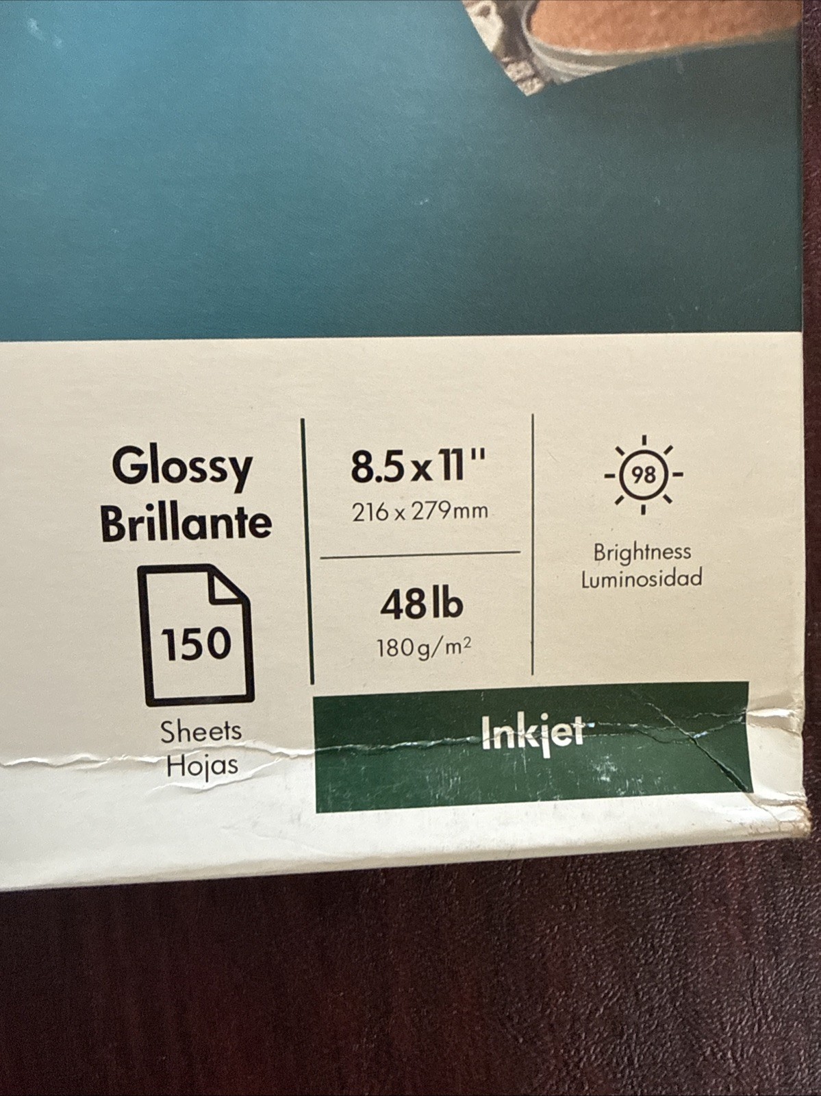 HP Inkjet Brochure Paper 98 Bright 48lb 8.5 x 11 White 150 Pack Q1987A NWT NIB