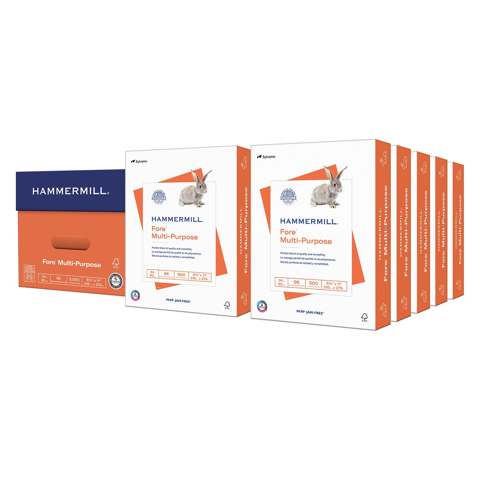 Hammermill 24lb Copy Paper 10 Reams 5000 Sheets White Multipurpose Printing P…