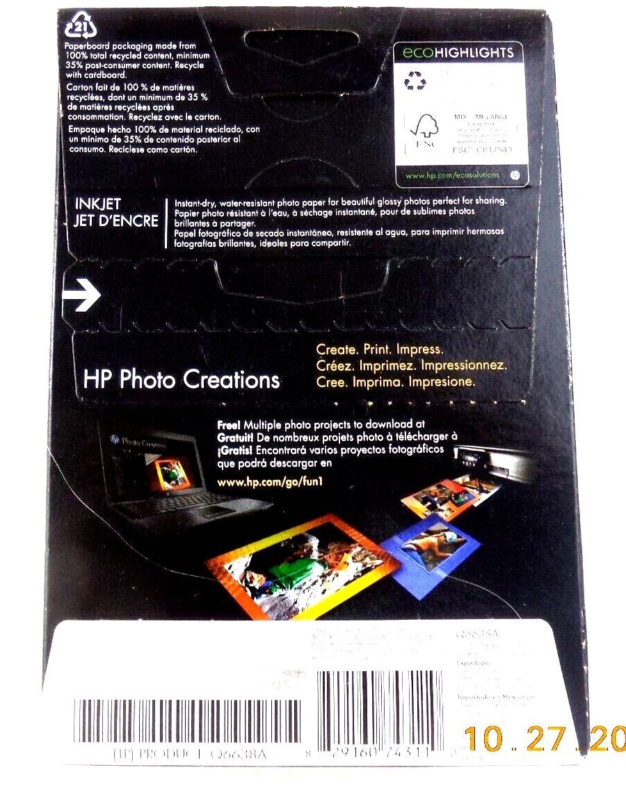 HP Advanced Photo Paper Glossy 4×6 New 10.5mil Q6638A