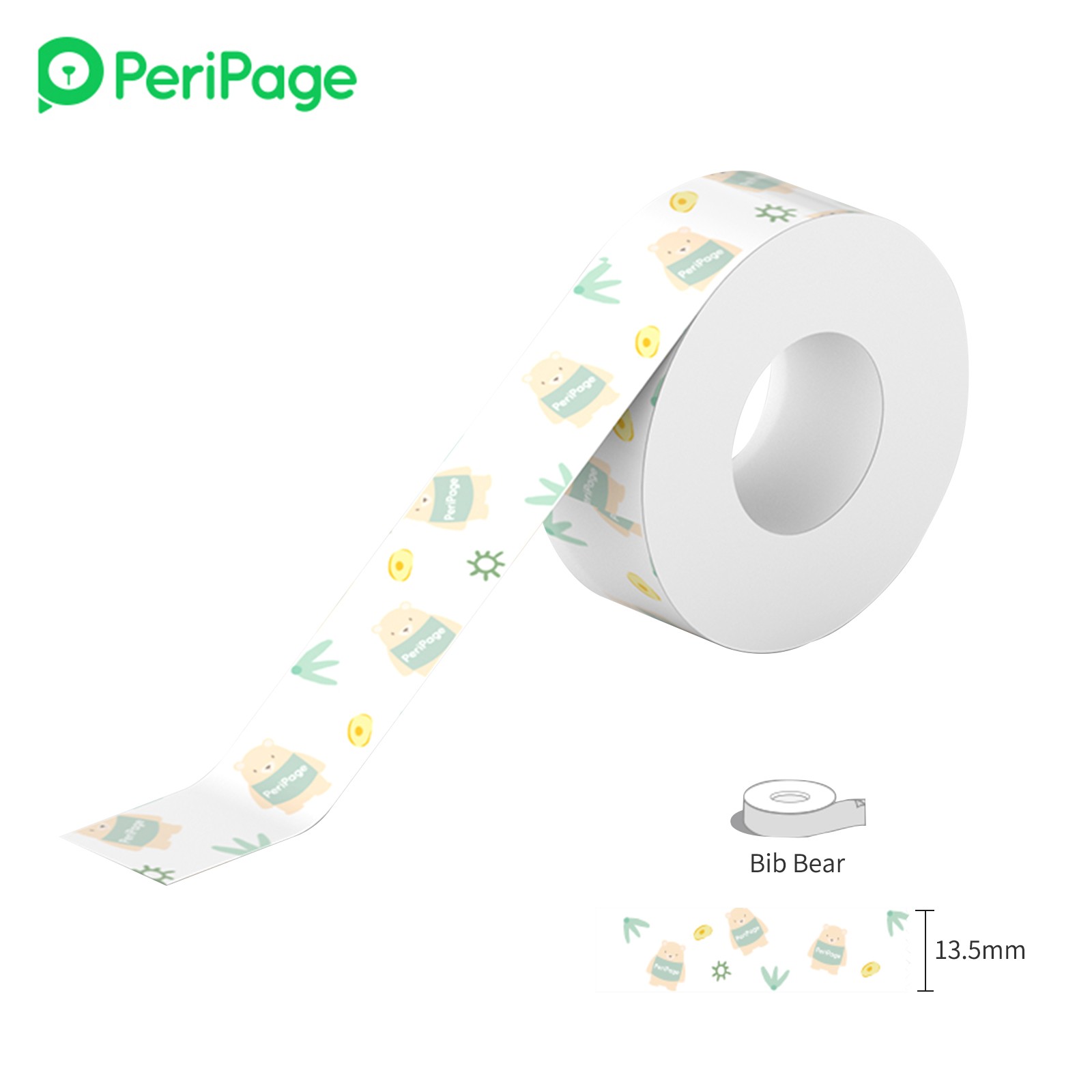 PeriPage 1 Roll Adhesive Thermal Label Paper Cute Pattern Waterproof Oil Proof