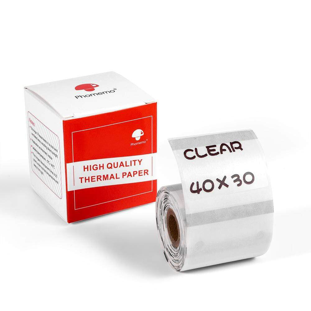 40×30mm Clear Self-Adhesive Thermal Label for Phomemo M110/M200 Printer