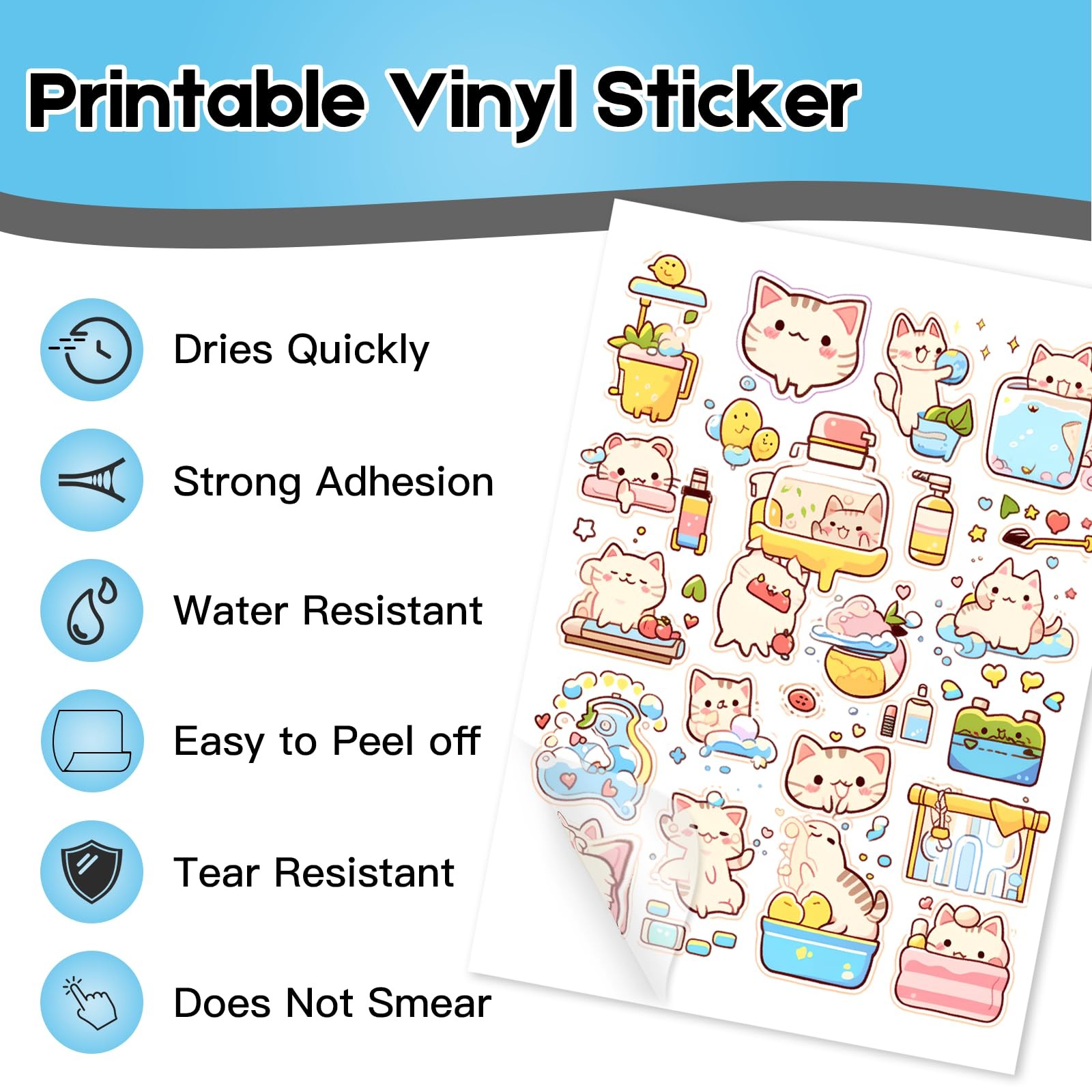 Printable Clear Vinyl Sticker Paper for Inkjet Printers – A4 Size 2…