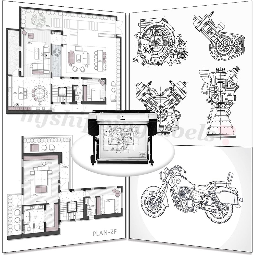 24″x150′ 36″x150′ 20lb CAD Bond Plotter Paper for Wide Format Inkjet Printers US