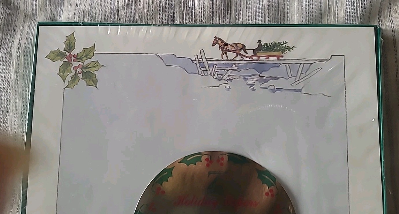 NOS Vintage Z GRAFIX 8.5×11″ Holiday Papers Letterhead Ice Skaters Christmas