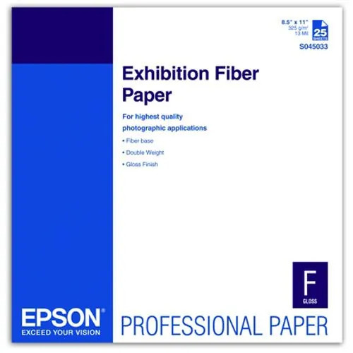 S045033 25 Sheets of 8.5" x 11" Exhibition Fiber Paper