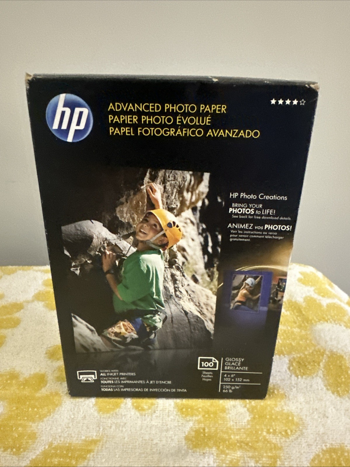 Hewlett Packard 4 x 6 inch Glossy Printer Paper – 100 Sheets Box New