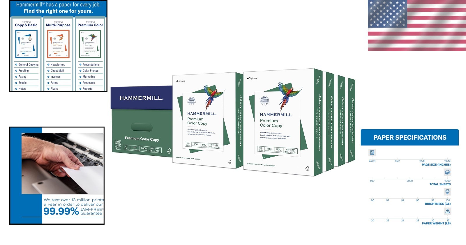 Color Copy Paper, 32lb, 8.5×11 – 4000 Sheets