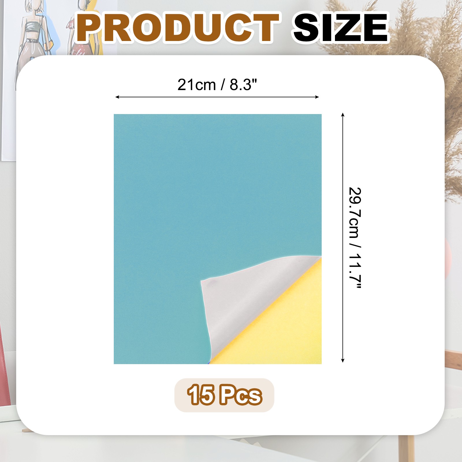 15 Sheets Printable Self Adhesive Sticker Paper for Laser Printer, Light Blue