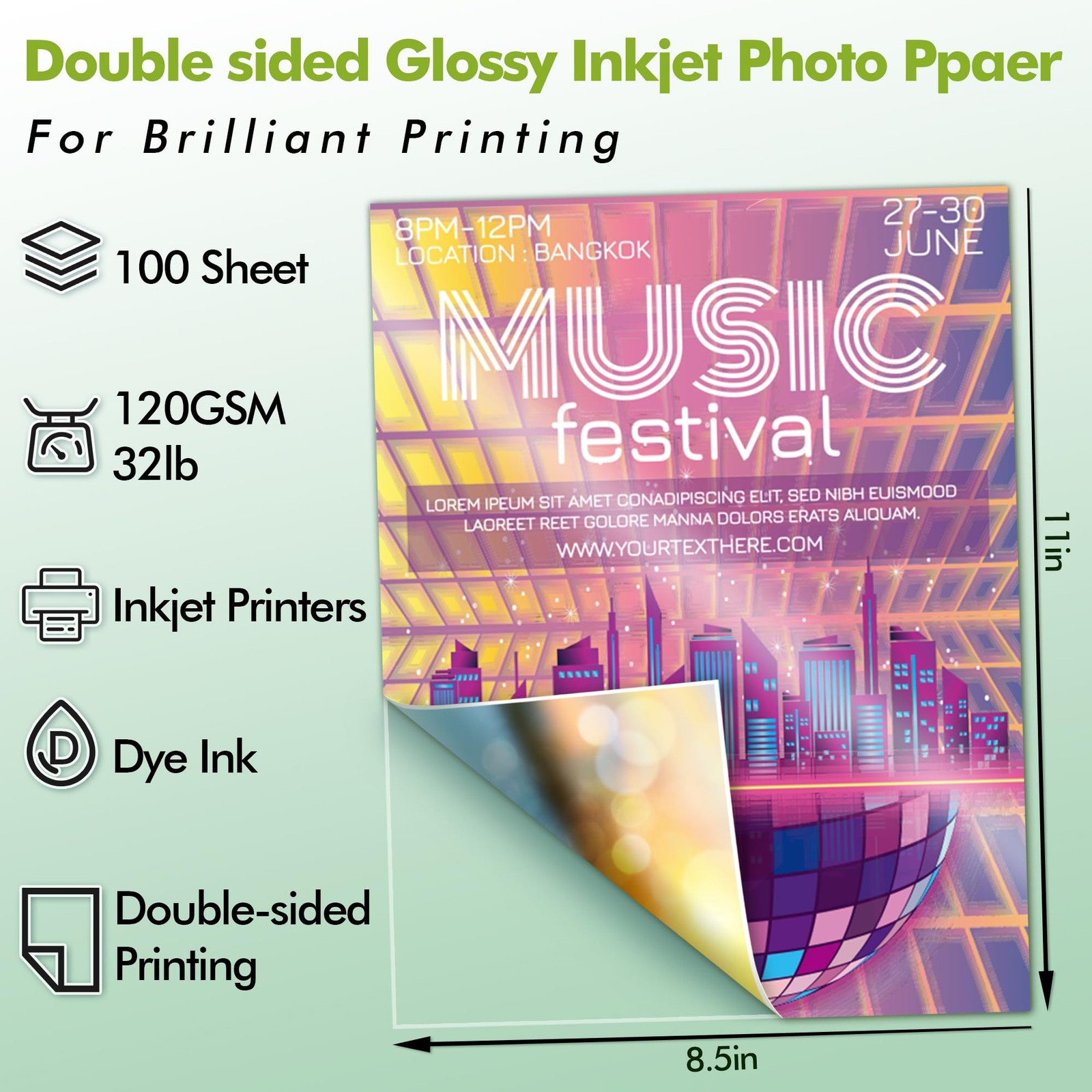 Koala Thin Double Sided Glossy Photo Paper 120 GSM 8.5×11 Inch 100 Sheets