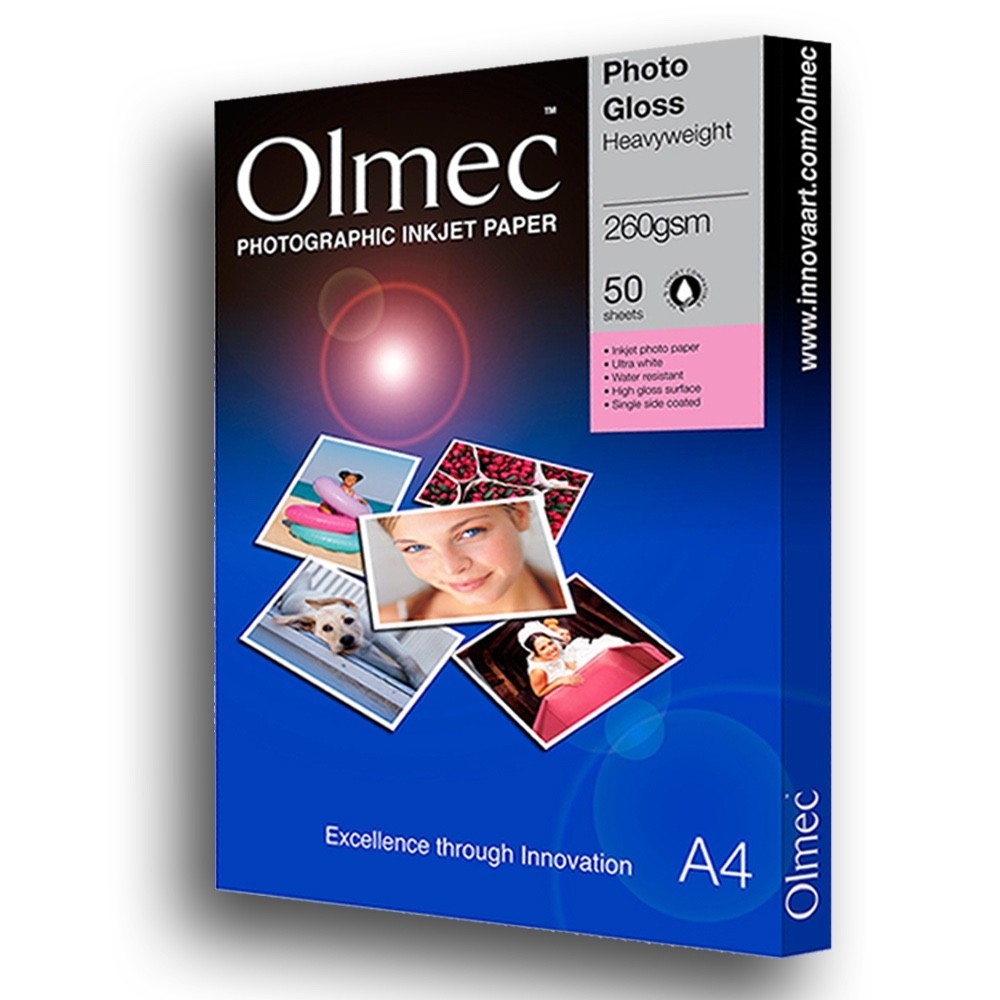 Olmec OLM-060 Photo Glossy Inkjet Printer Paper 260gsm A4 (50 Sheets)