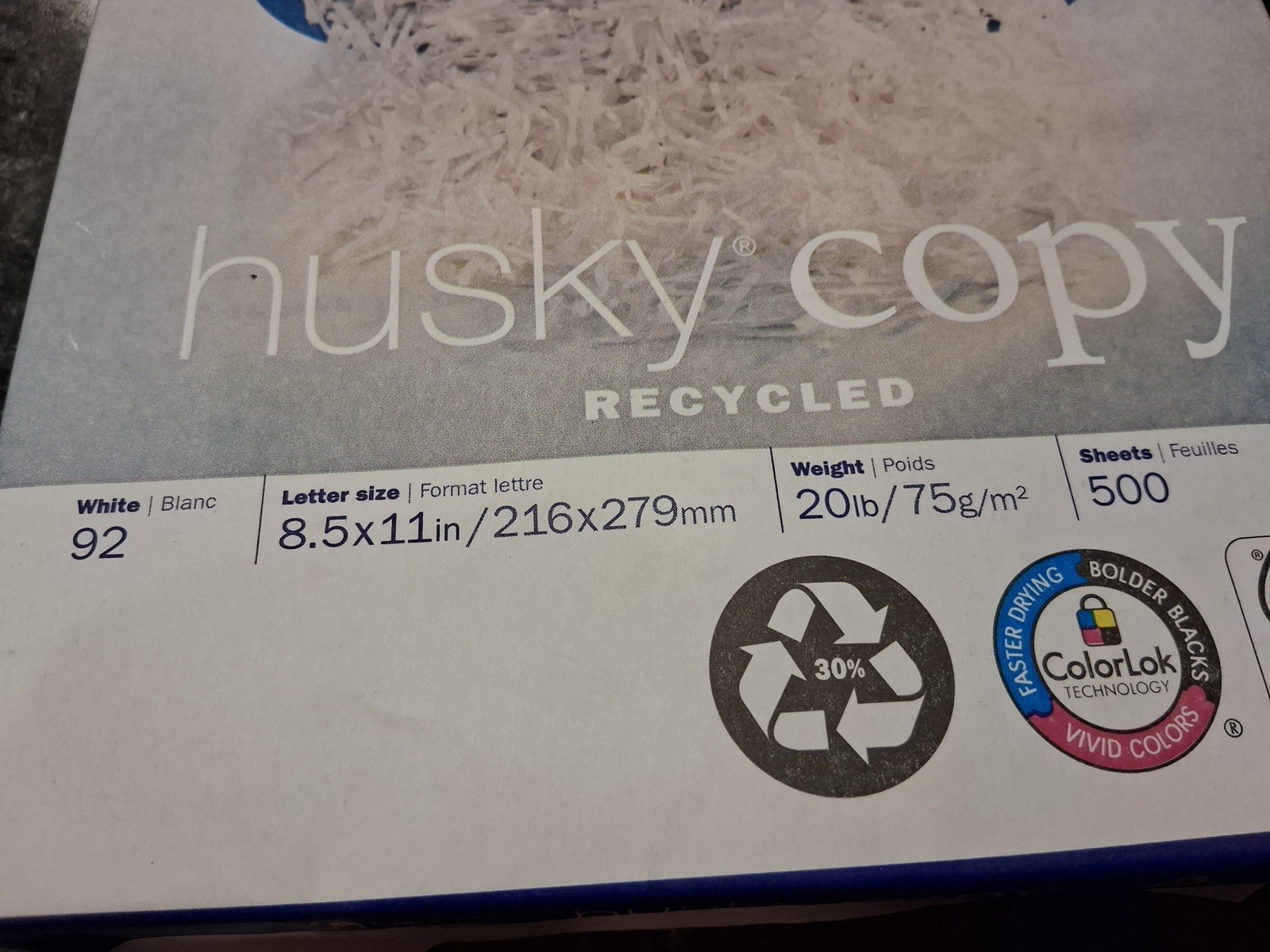 Domtar Husky Copy30 Recycled Copy Laser Inkjet Paper 8.5x11in 2pk NEW & SEALED