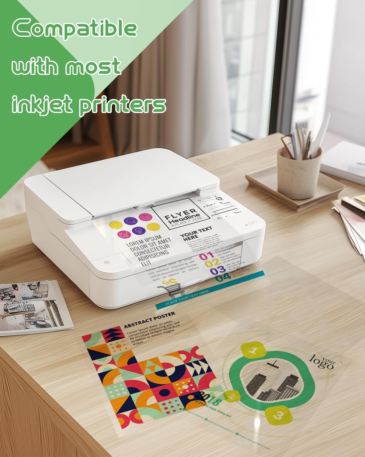 Weliu Transparency Sheets for Inkjet Printers, 30 8.5″ X 11″, Clear