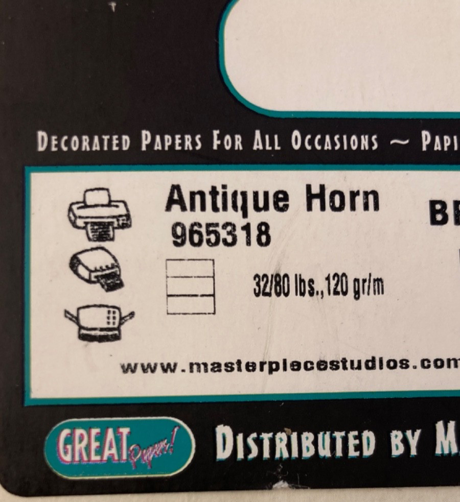 Masterpiece Studios 50 Sheets Antique Horn Design Brochure Paper