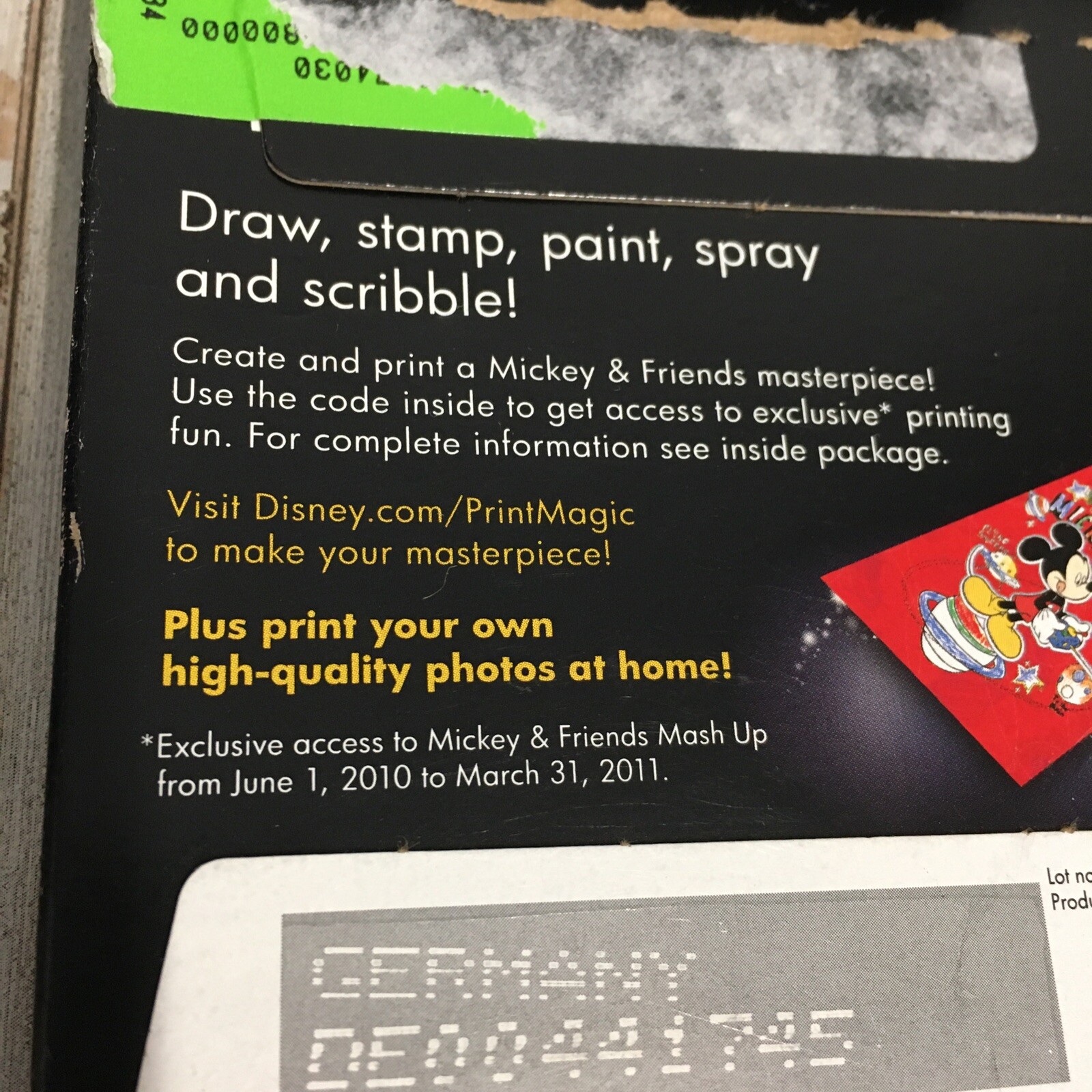 HP Advanced 4 X 6 Glossy Photo Paper Mickey Mouse On Box Cover 38 Sheets Total