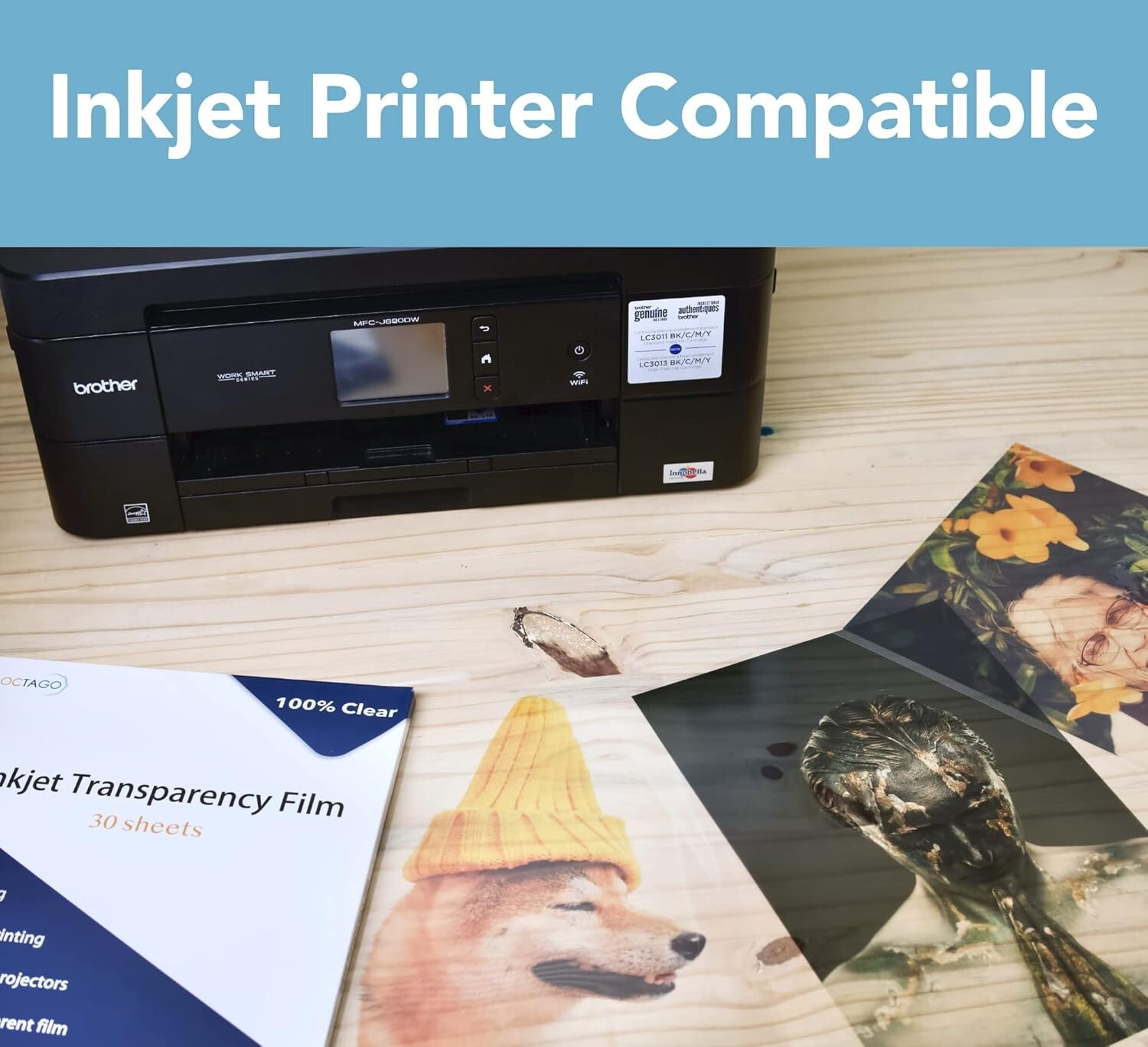 Transparent Inkjet Printer Film – 30 Sheets, Ideal for Stencils & Scrapbooking