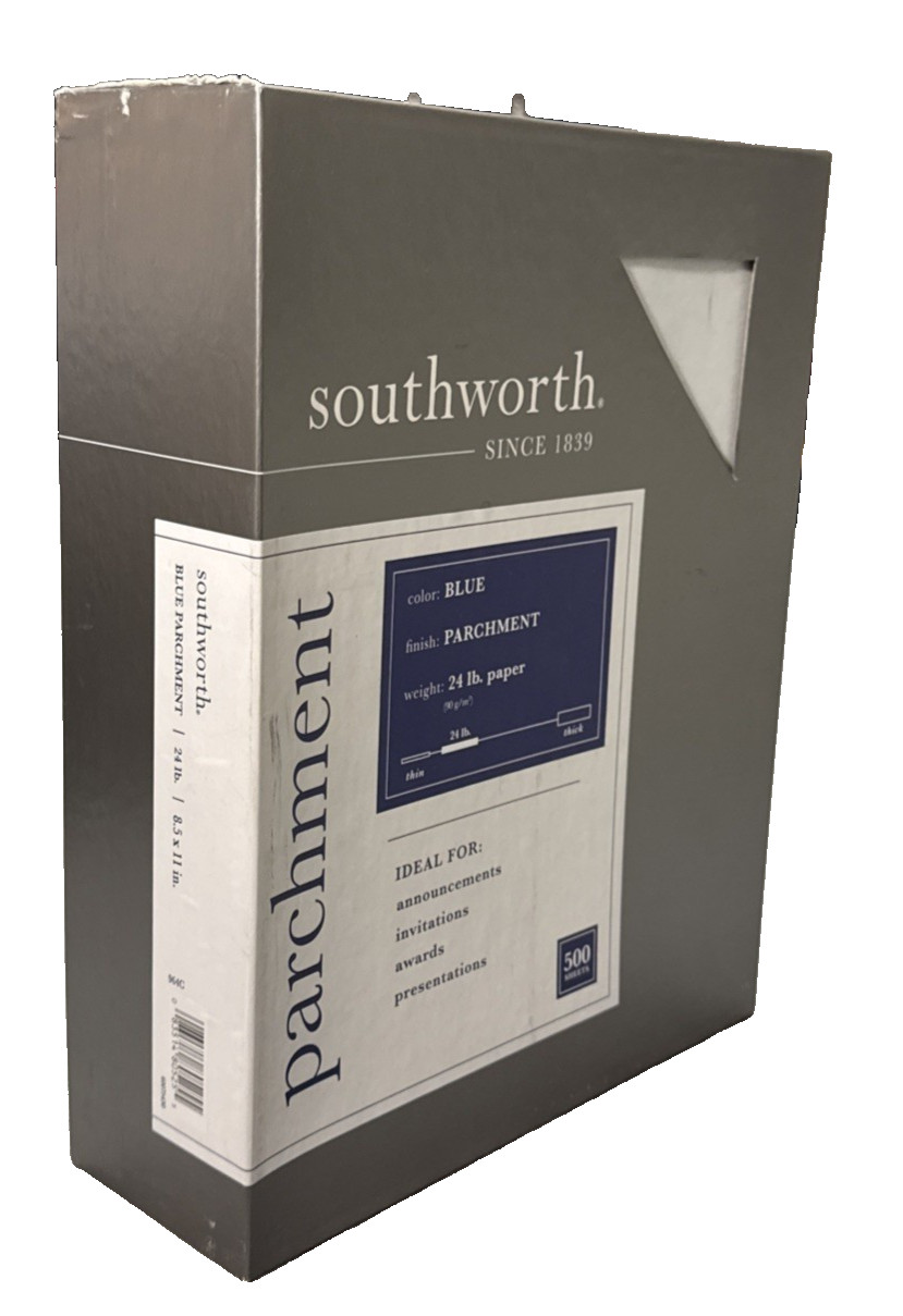 Southworth Parchment Paper 24 lb Blue 100 Bright 8.5 x 11 500 sheets