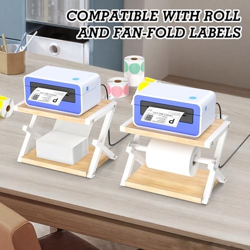 Label Holder for Rolls and Fan-Fold Labels, Thermal Shipping Beige + White