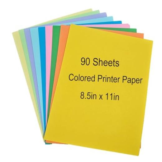 Colored Copy Paper 8.5 x 11 Printer Paper Sheets Colorful Paper 90 9 colors