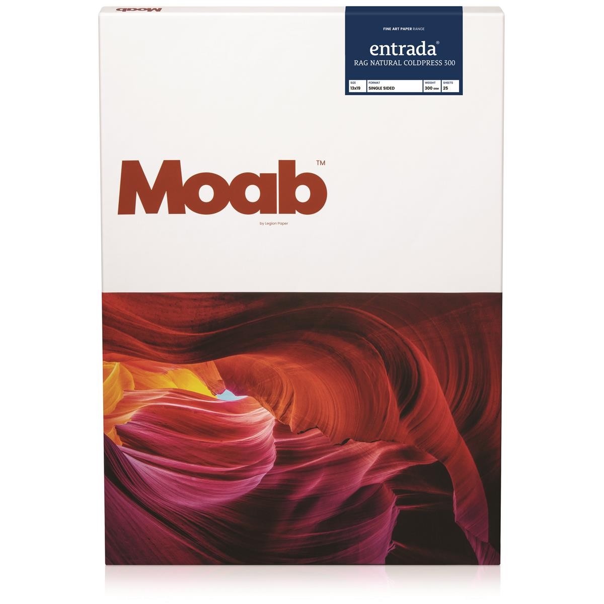 Moab Entrada Rag Natural 300 Coldpress Single-Sided Inkjet Print Paper, 18 mil,