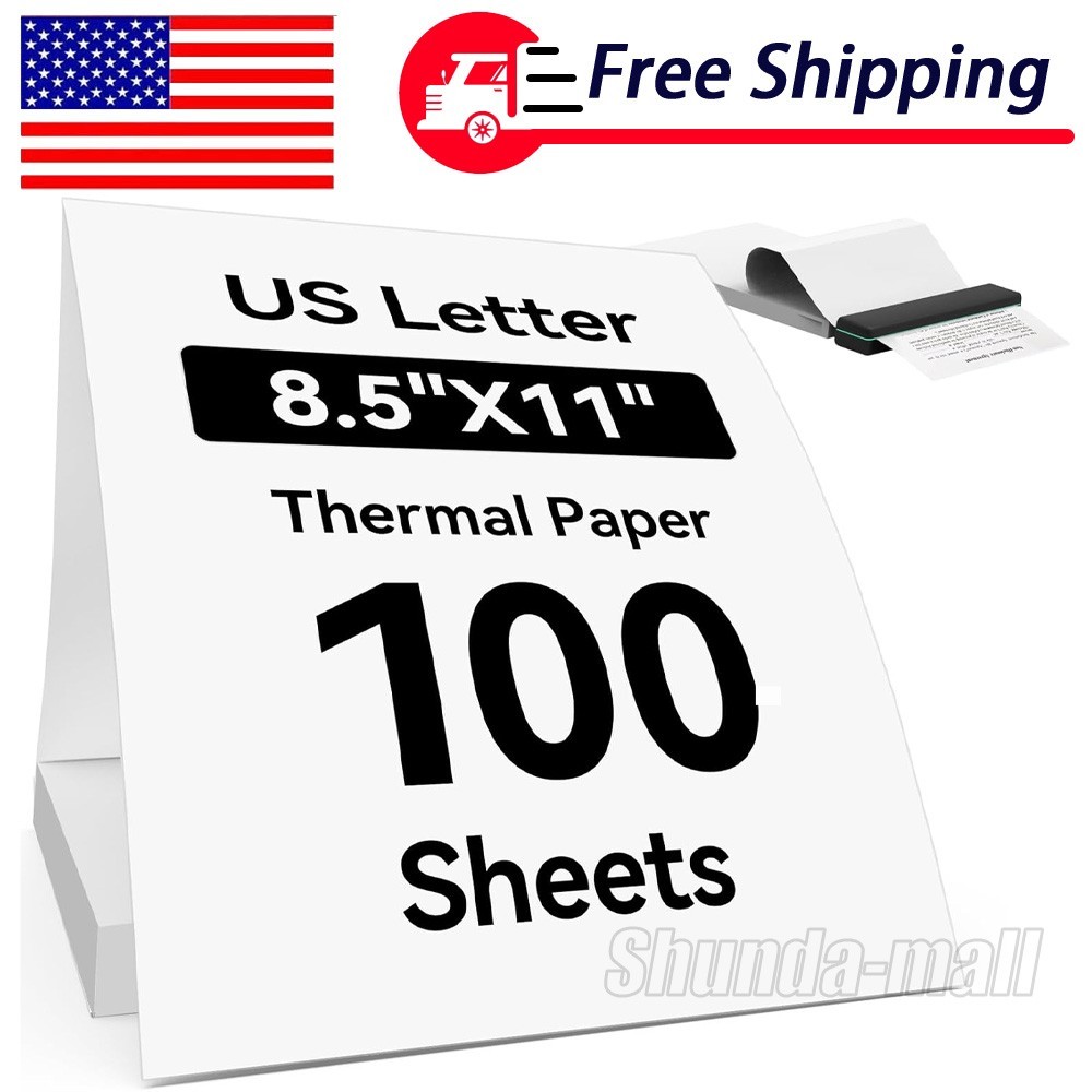 100 Sheets A4 Thermal Paper 8.5″x11″ for M08F Brother PocketJet PJ762/PJ763MFi