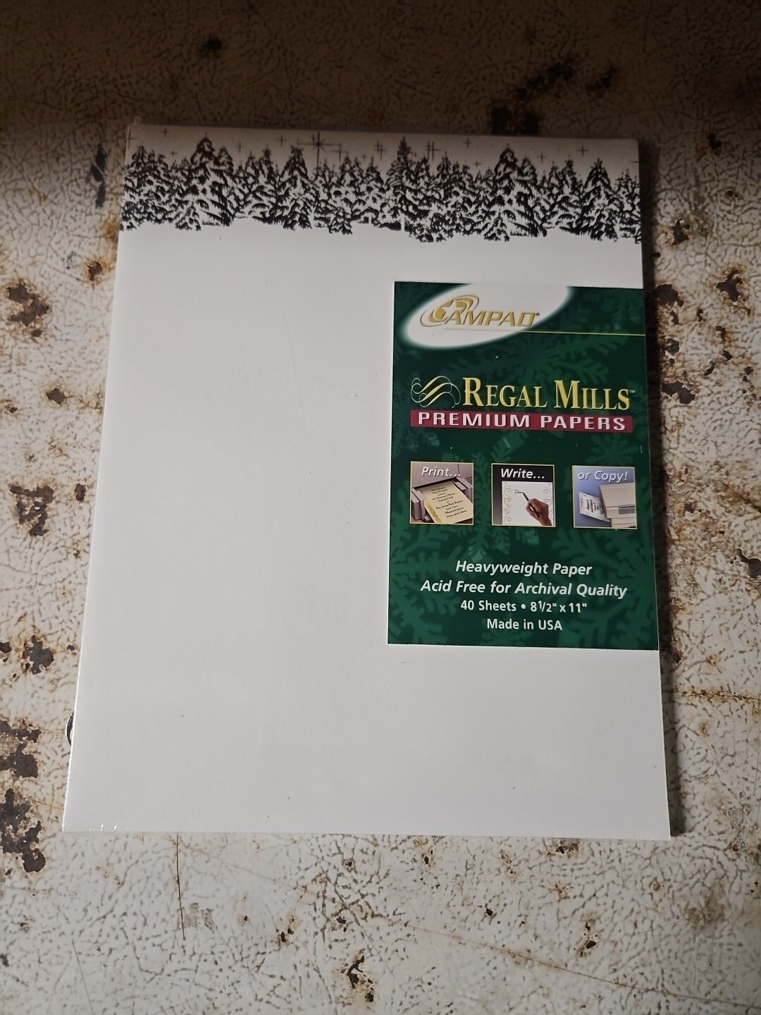 AMPAD Regal Mills Holiday Trees 8.5″ X 11″ Heavyweight Paper 40 sheets Made USA