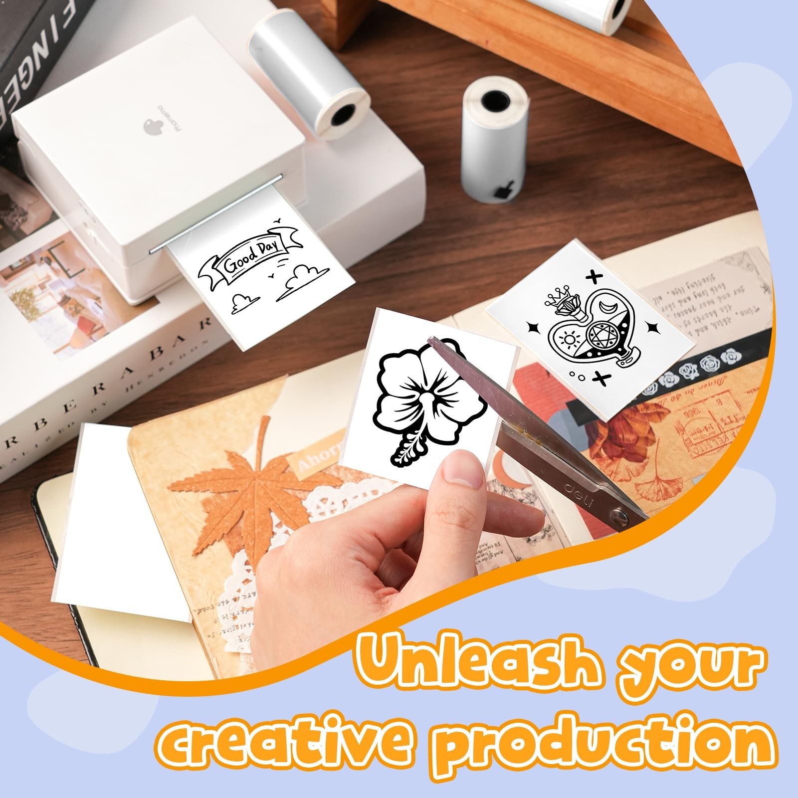 Self-Adhesive Thermal Sticker Paper Rolls – Glossy Labels for Mini Printers, 50m