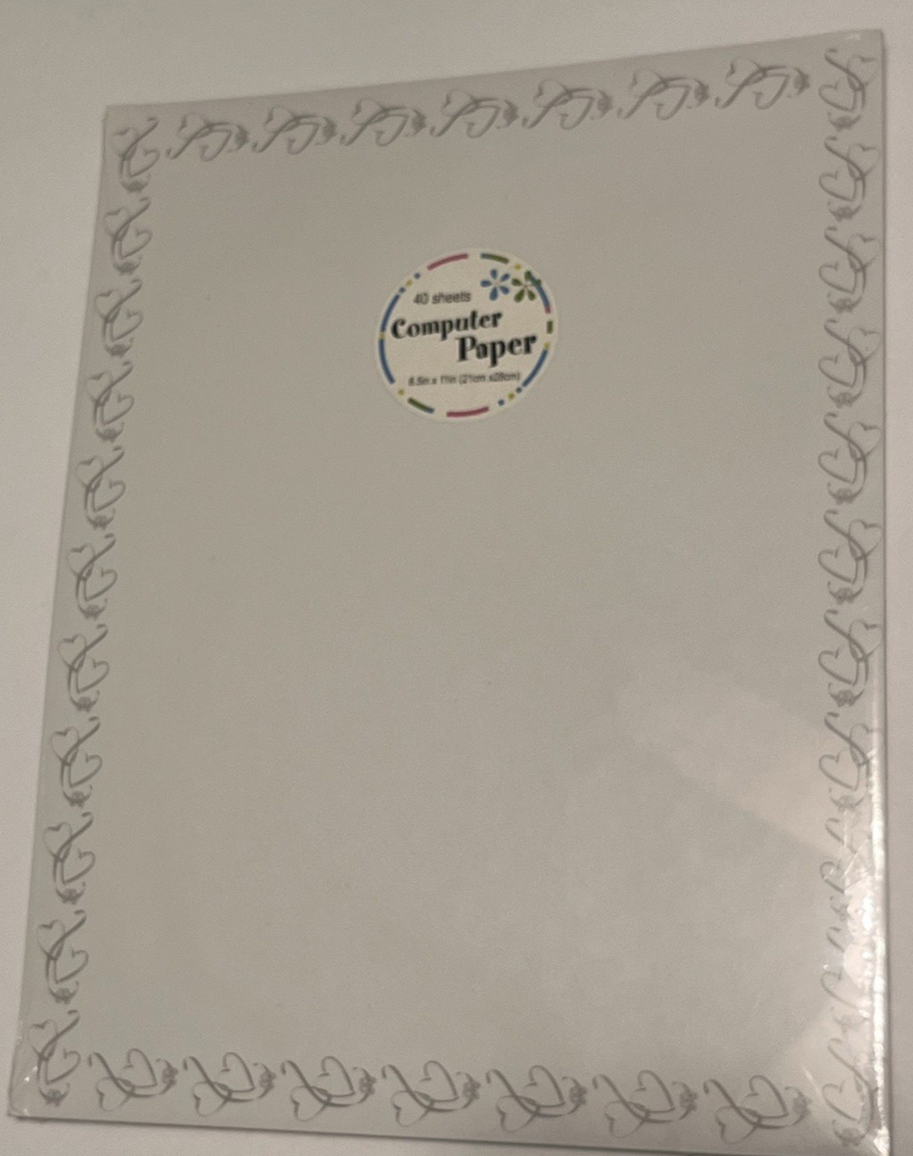 Computer Printer Paper 4 Packs/170 Sheets Hearts And Snowmen Border Stationery