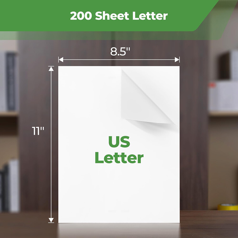 200 Sheets 8.5″ x 11″ Thermal Printer Paper US Letter Size Perforated Folded