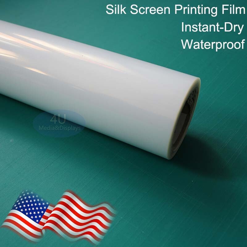 13″x100ft，Waterproof Inkjet Quick-Dry Transparency Film for Silk Screen Printing