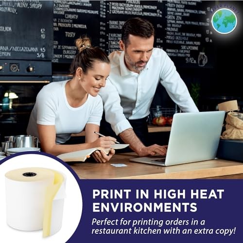 Kitchen Printer Paper for Toast TKP300 Kitchen 2-Ply (White/Yellow) 18 Rolls