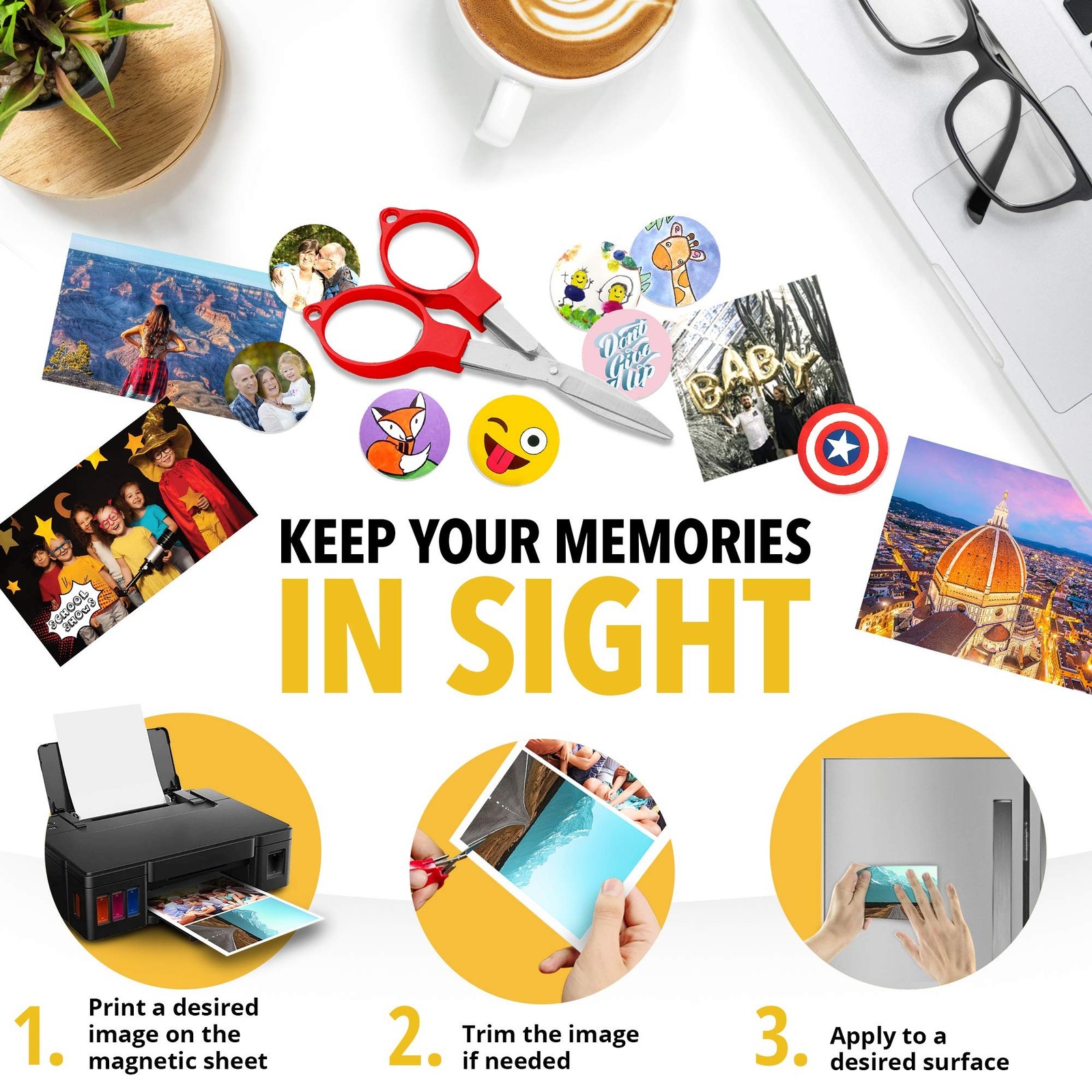 Printable Magnetic Sheets Each 8.5” x 11” Flexible Magnet Sheets Non