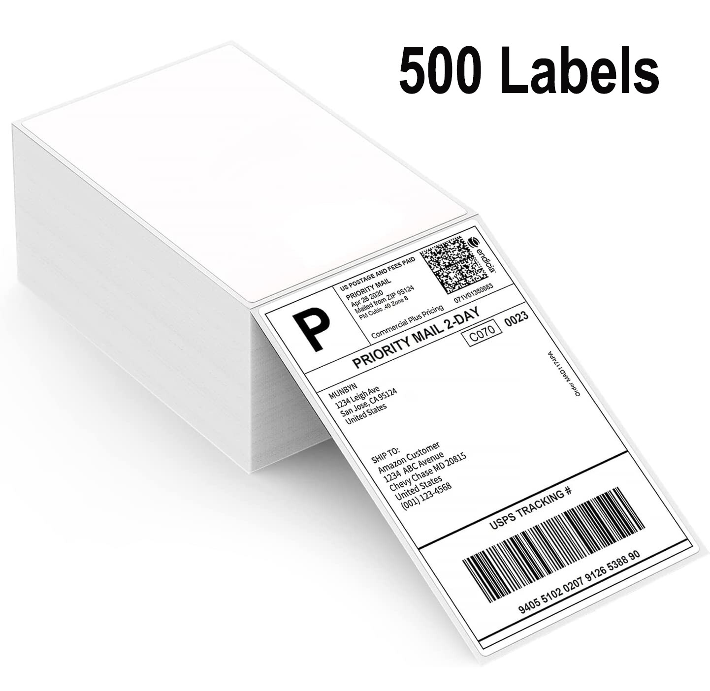 100-1000PCS 4″ x 6″ Thermal Direct Shipping Label For Zebra MUNBYN Phomemo