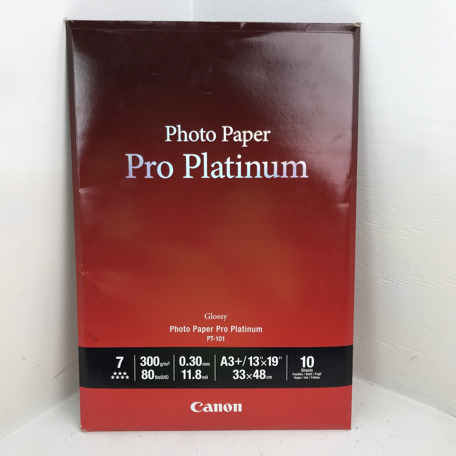 Canon Pro Platinum High-Gloss Photo Paper (13×19″), 20 Sheets #2768B018 Open Box