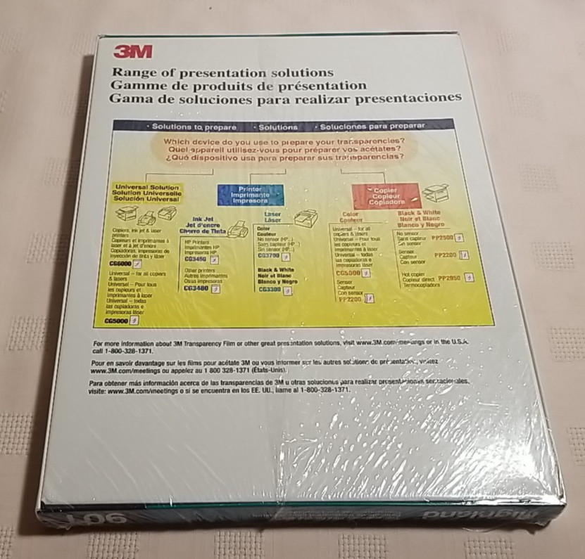 3MHIGHLAND 901 Transparency Film For Copiers-Clear100 Sheets 8.5″x11″ NEW Sealed