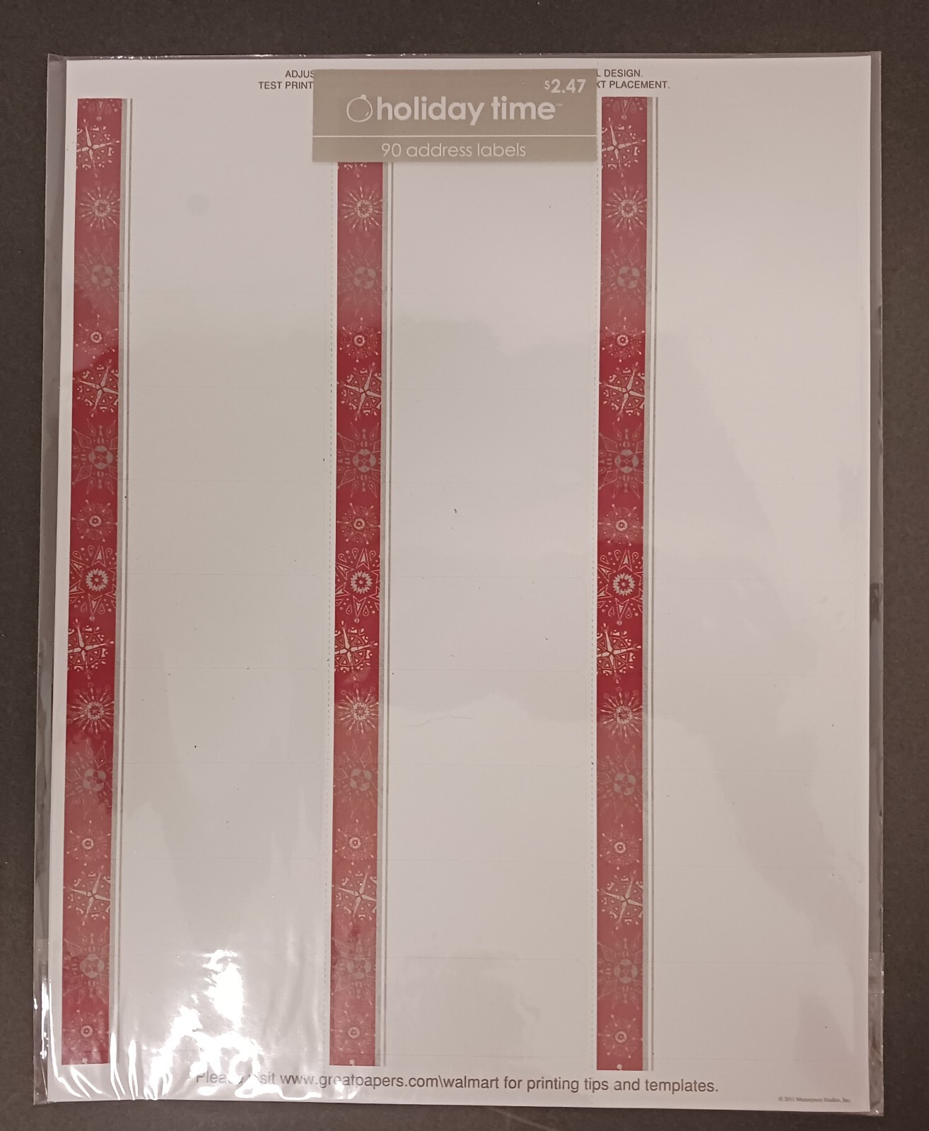 Holiday Time Snowy Flakes Stationery 40 Sheets & 90 Count Address Labels NEW