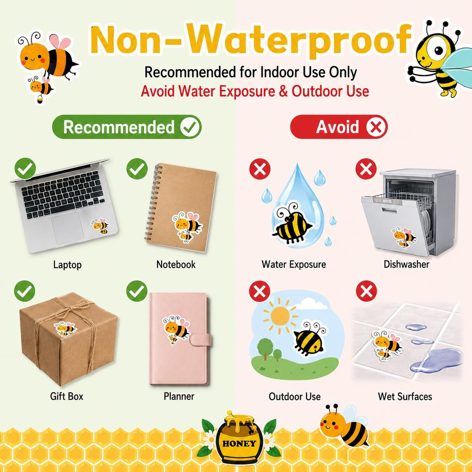 Printable Crystal Clear Vinyl Sticker Paper 20 Sheets 8.5×11 Inch Transparent