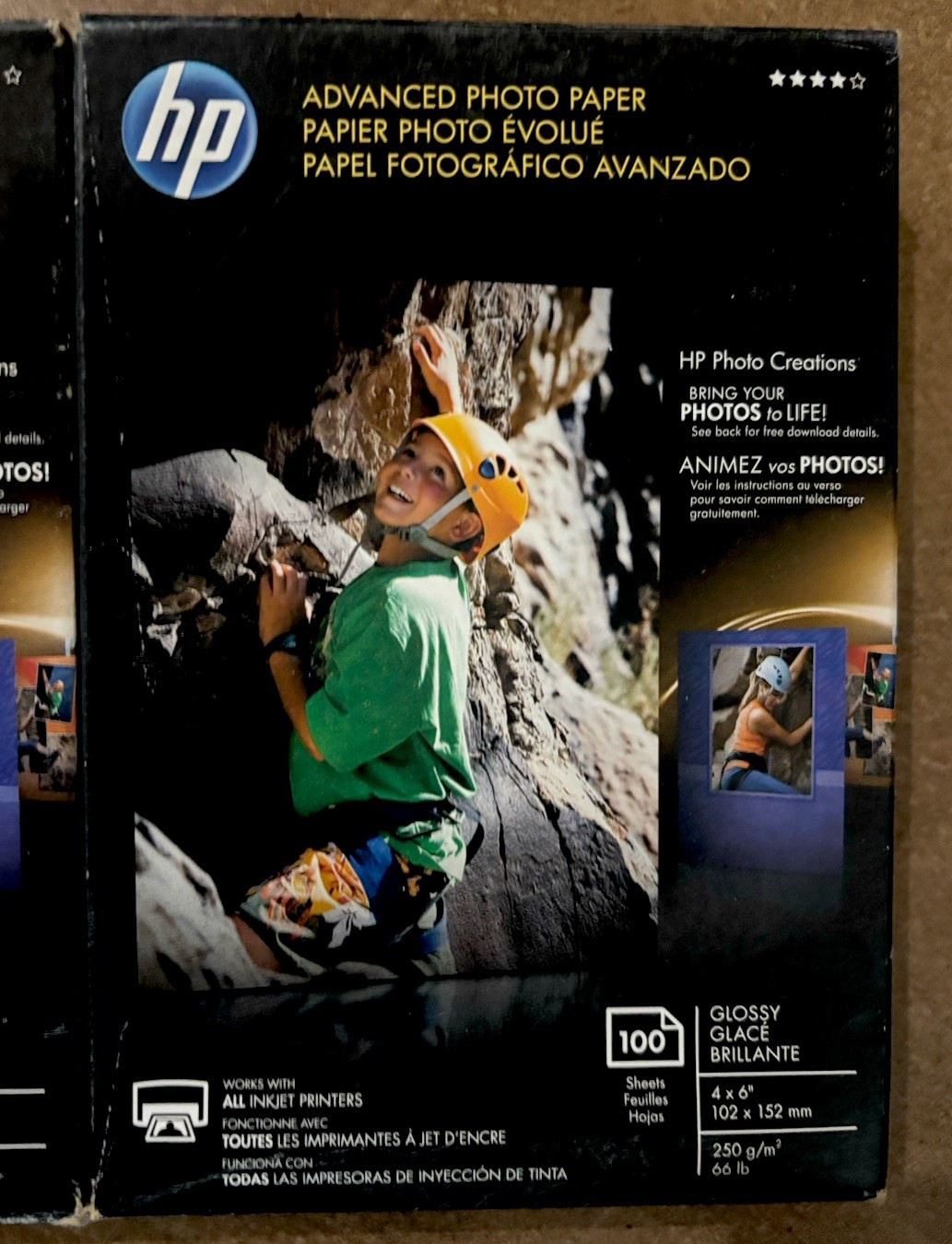 x3 HP Advanced Photo Paper, 300 Total Sheets, White Glossy, Inkjet 4×6 in, 100