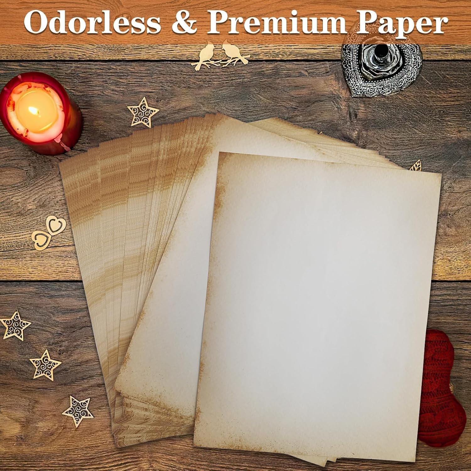 Double-Sided Antique Parchment Paper: 80 Letter Size Sheets for Creative Crafts