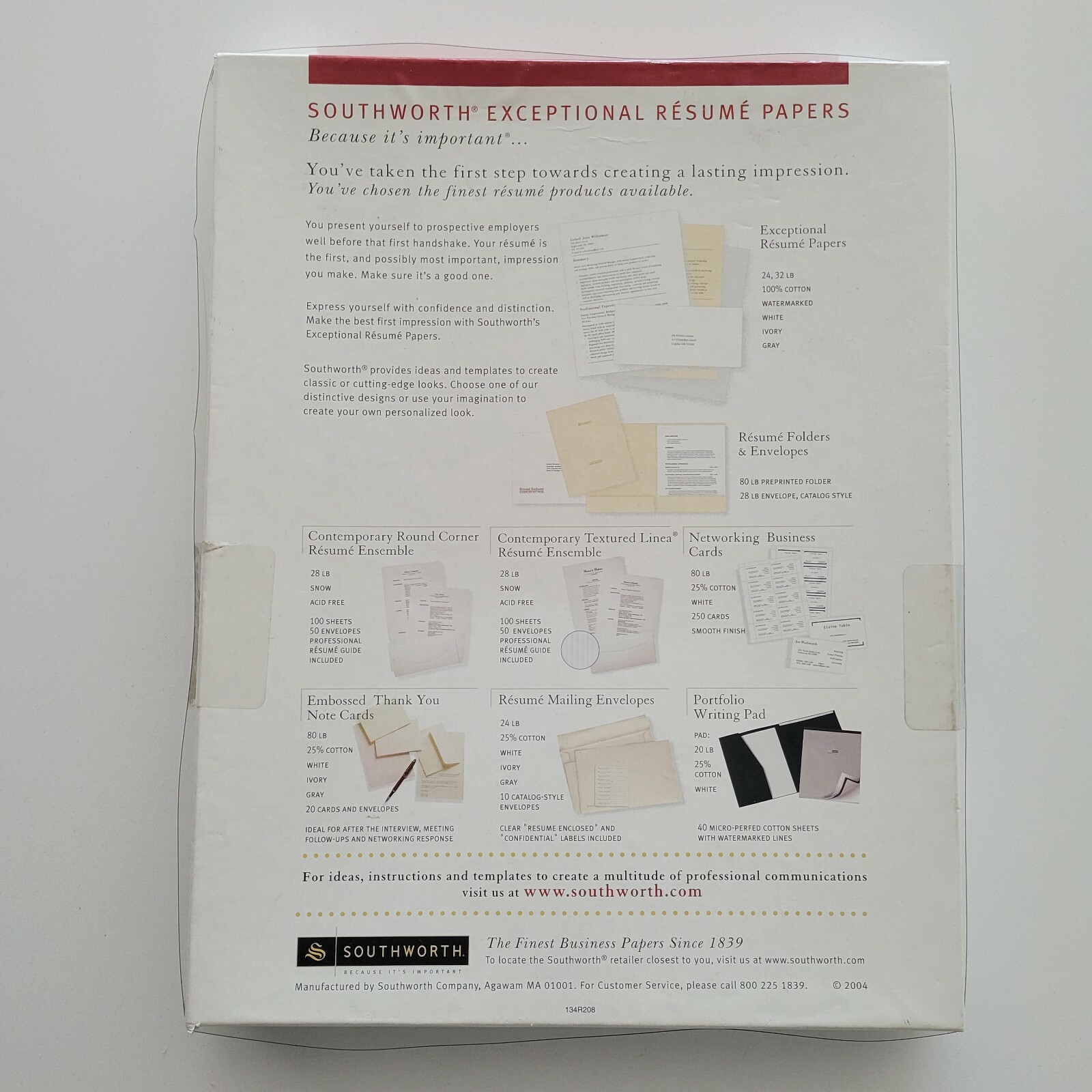 Southworth Connoisseur Collection Contemporary Resume’ Ensemble #10 NIB