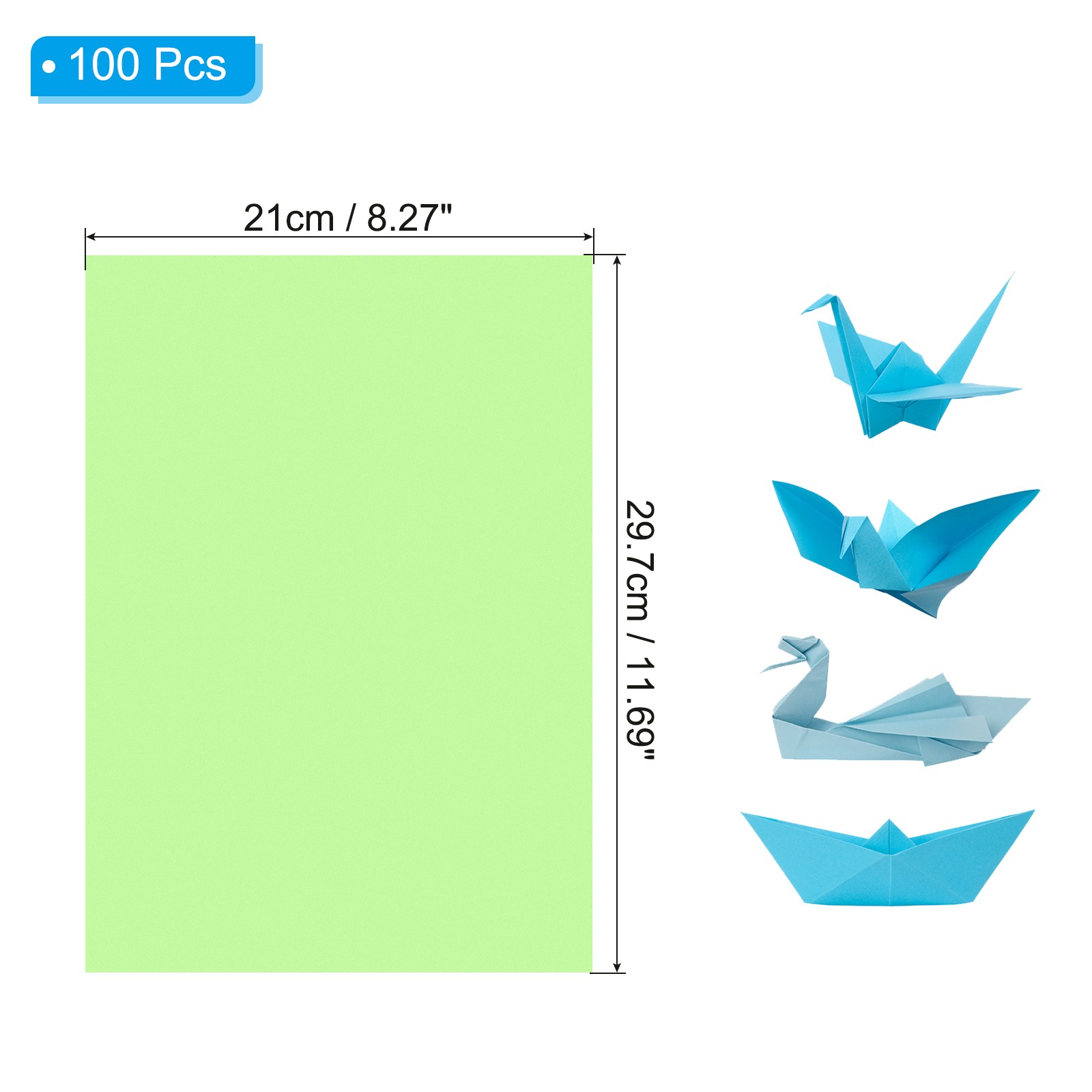 Light Green Color Copy Paper, 100 Sheets 11.7×8.3″ A4 70gsm