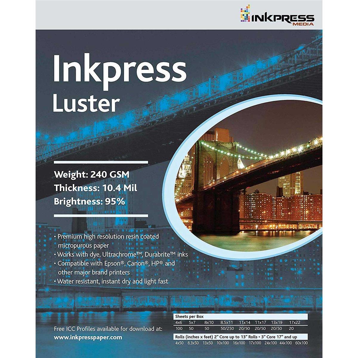 Inkpress Luster Premium Photo Paper (12×12″), 50 Sheets #PCL121250